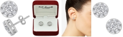 Macy's Diamond Halo Stud Earrings (2 ct. t.w.) in 14k White Gold